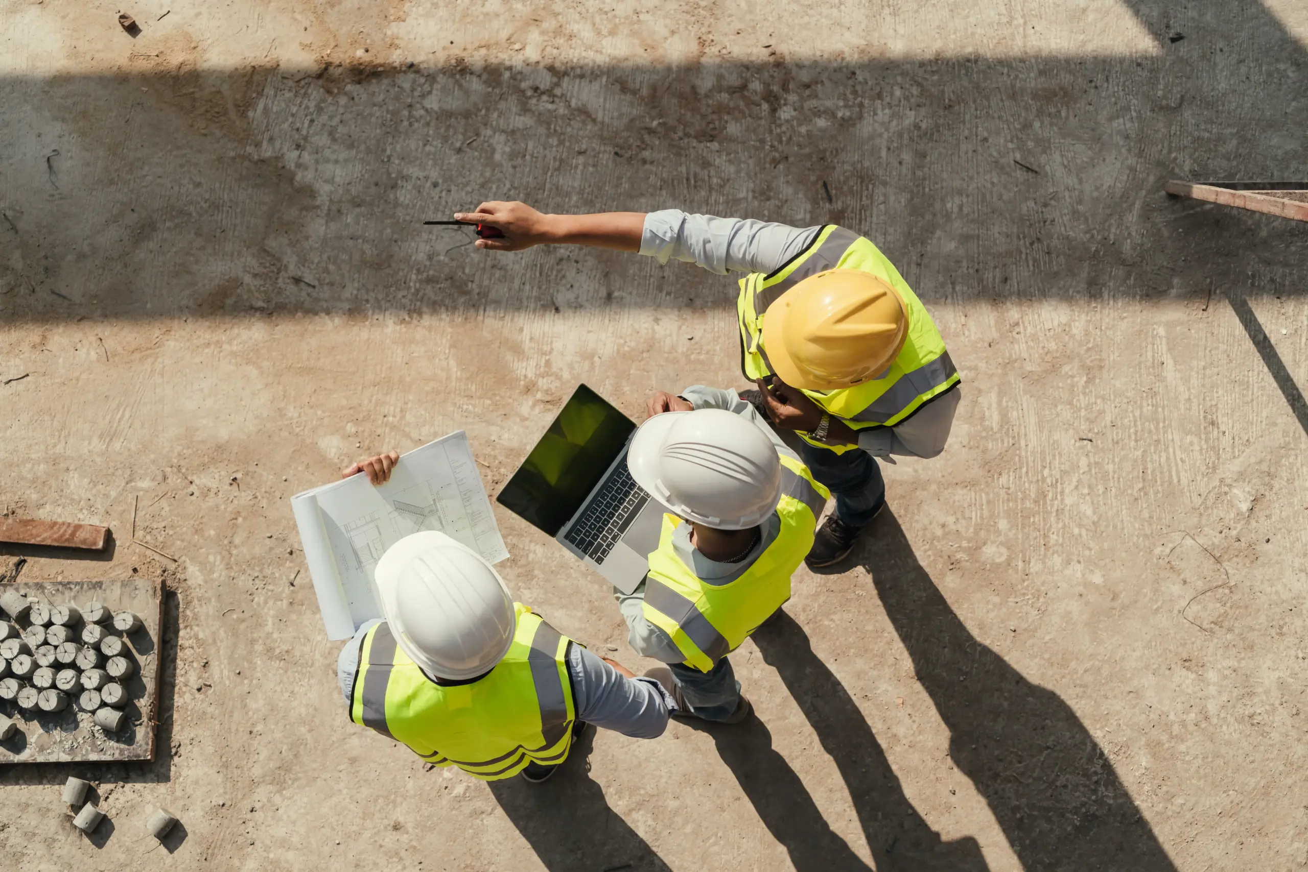 Workers on construction site